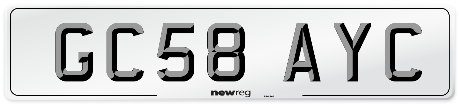 GC58 AYC Number Plate from New Reg